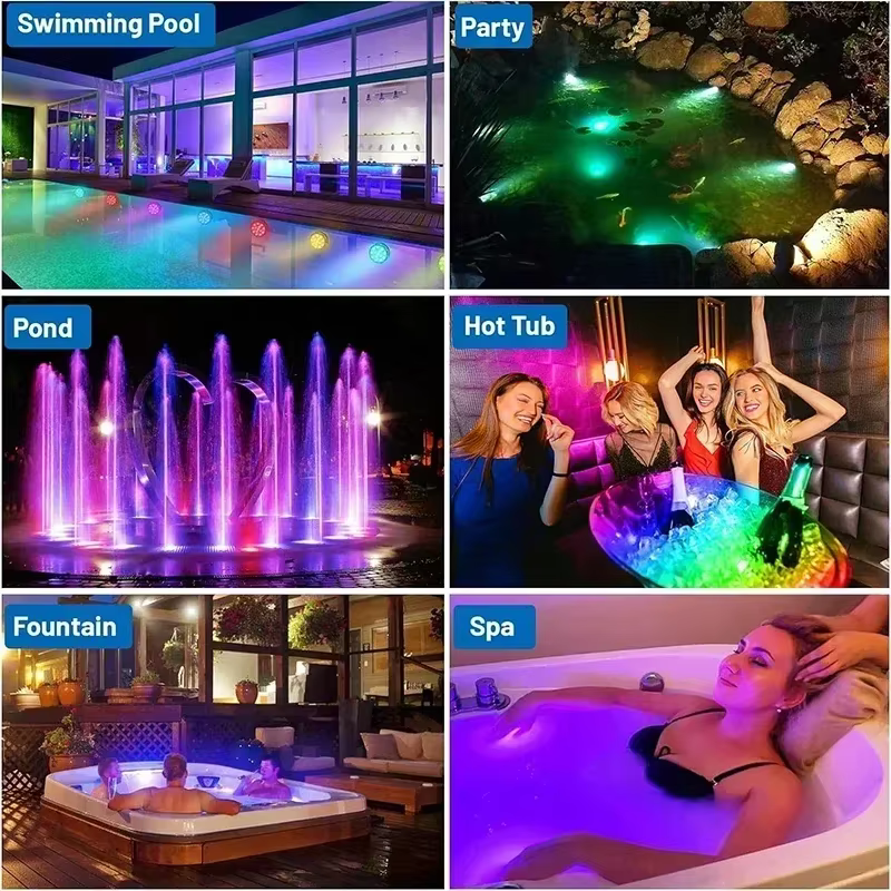 Lampe LED Submersible pour Piscine avec Télécommande