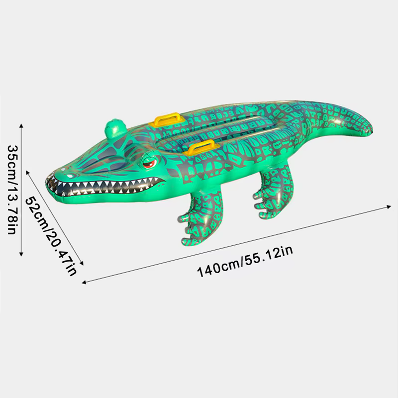1PC Flotteur gonflable crocodile à chevaucher avec poignées
