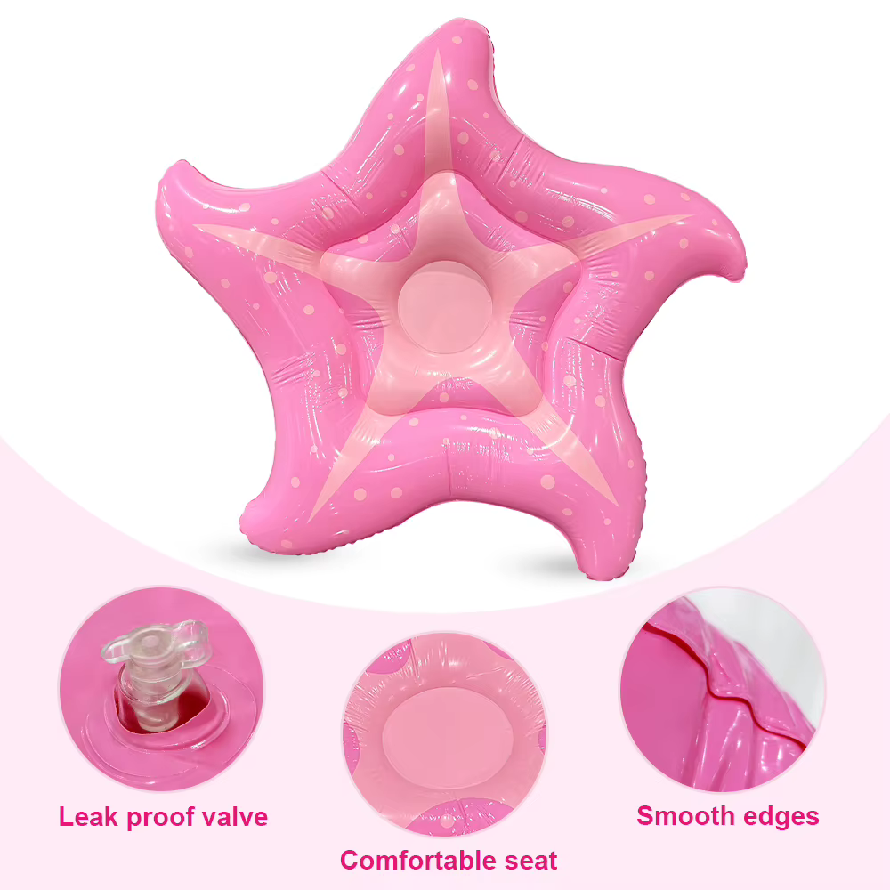 1 pièce Matelas flottant géant en PVC en forme d'étoile rose