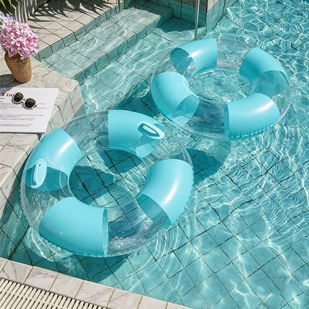 Bouée de piscine rétro à rayures