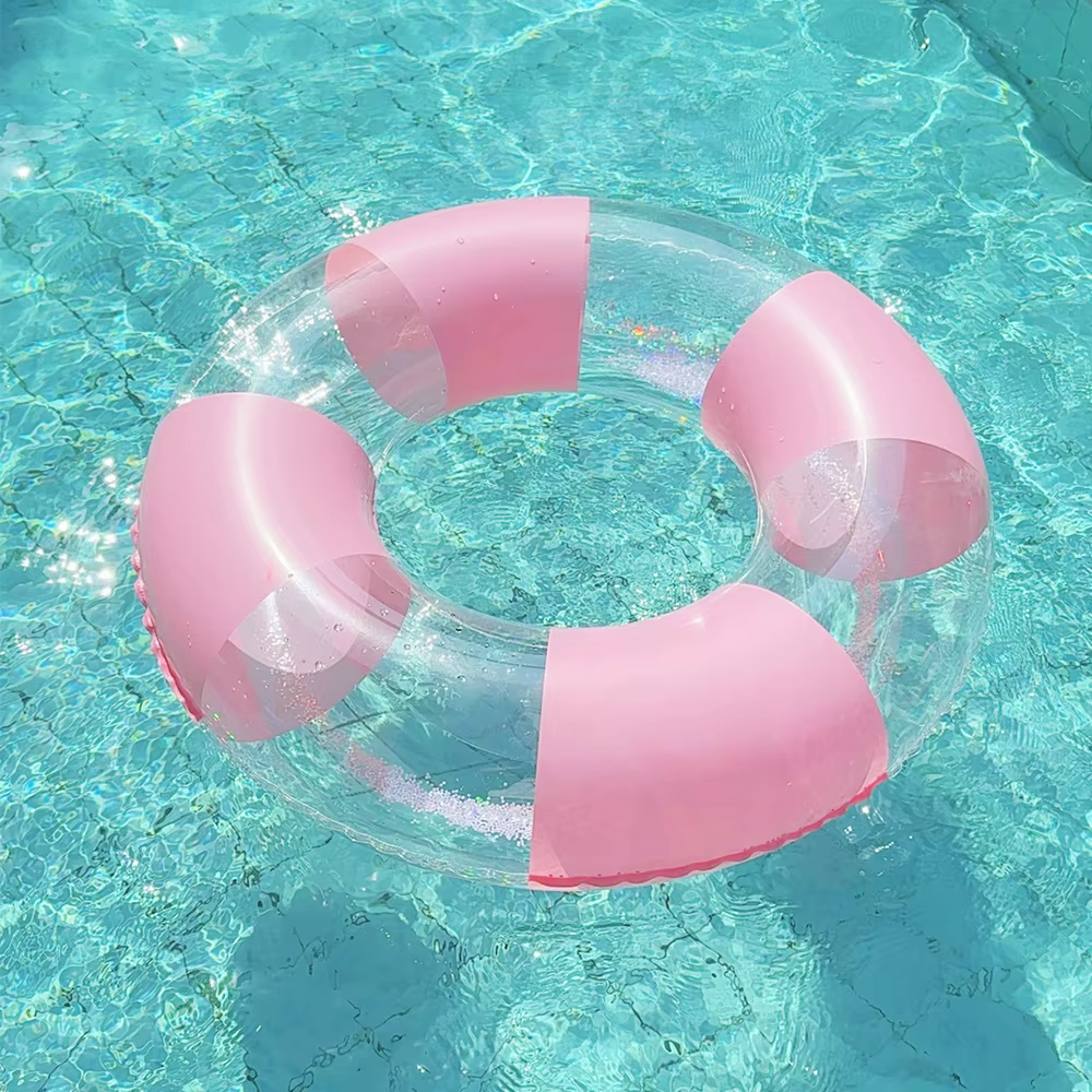 Bouée de piscine rétro à rayures