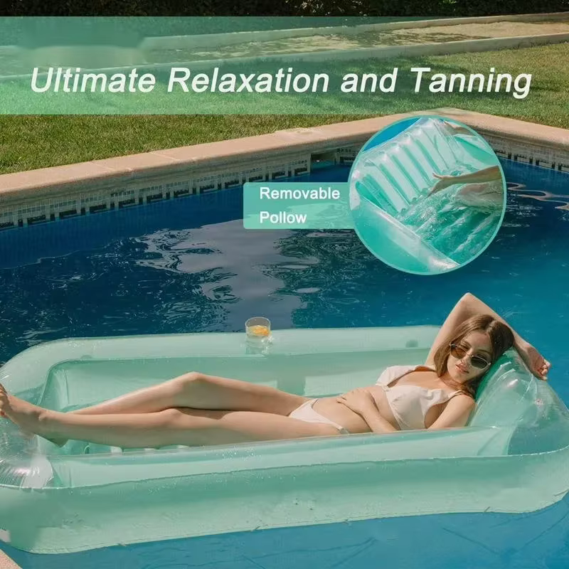 1 pièce 170x110cm PVC gonflable simple rangée flottante bain de soleil piscine lit flottant extérieur double usage eau