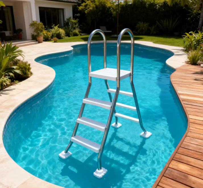 Échelle de piscine double corps en acier inoxydable