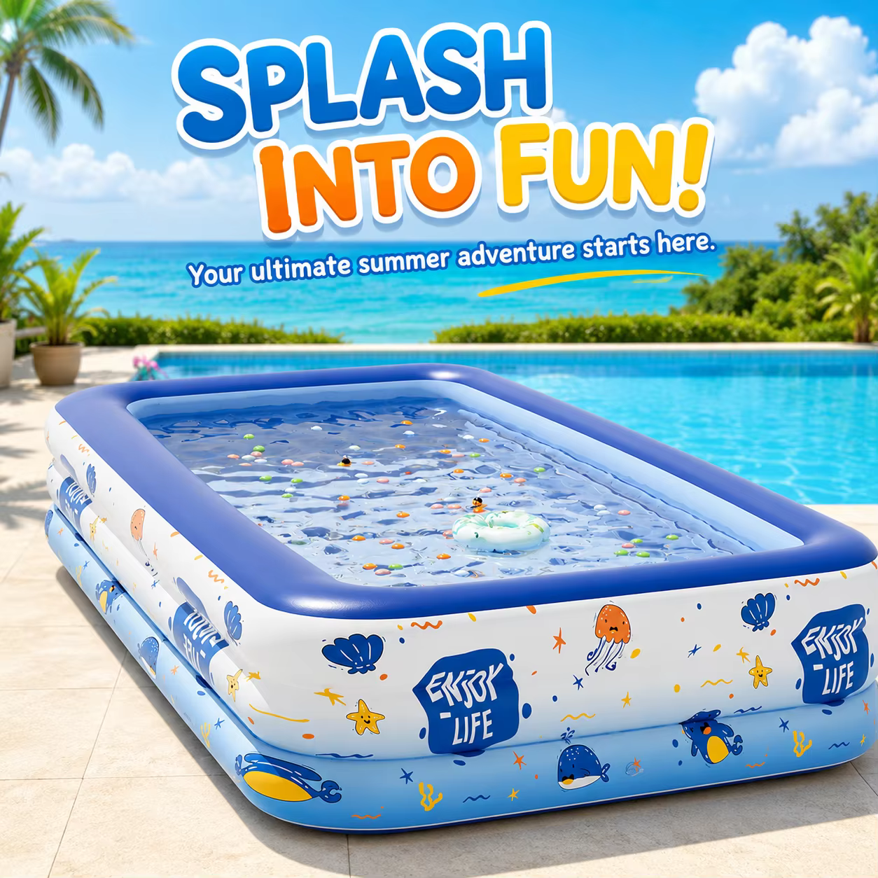 Piscine gonflable familiale de grande taille pour adultes
