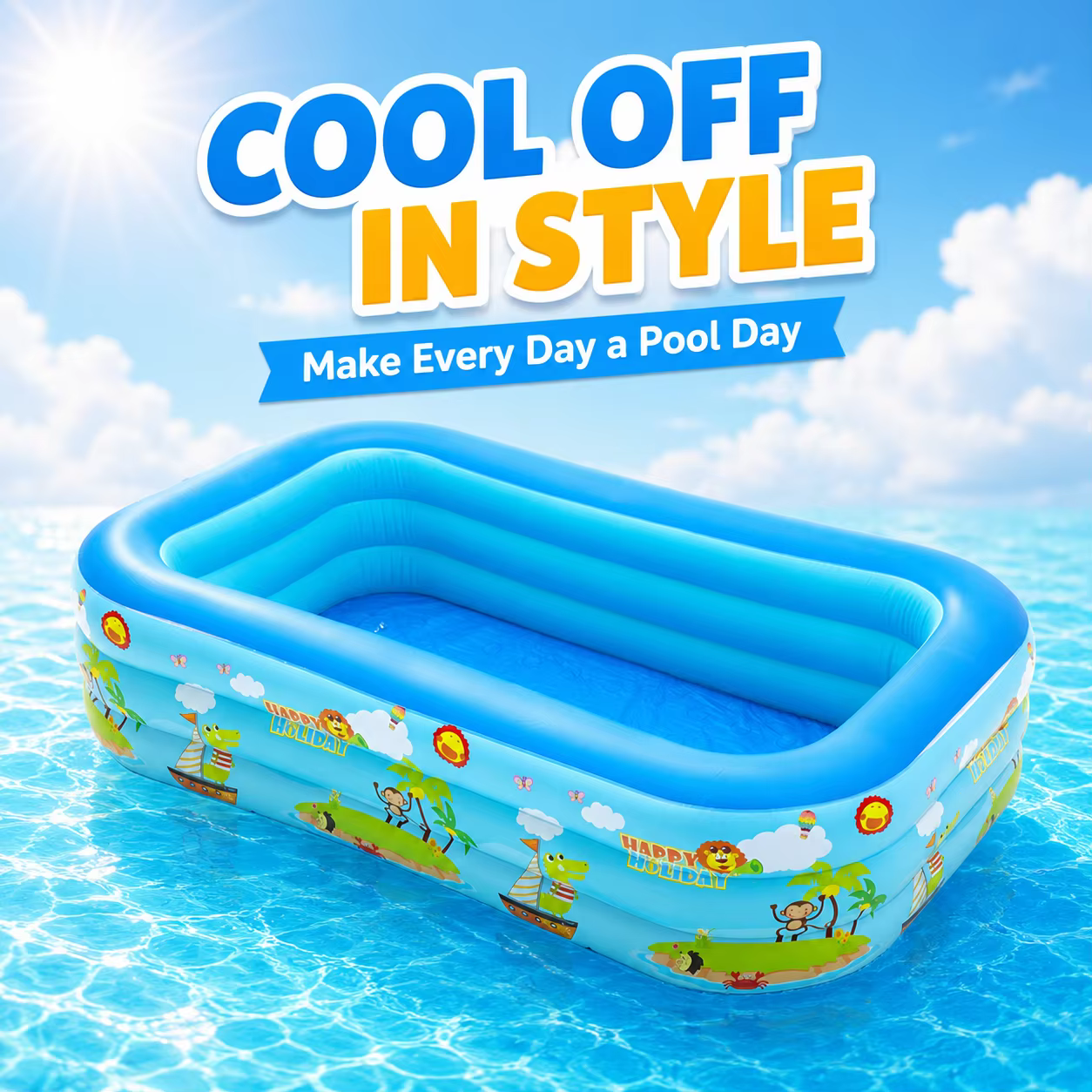 Piscine gonflable 1 pièce en PVC épaissi