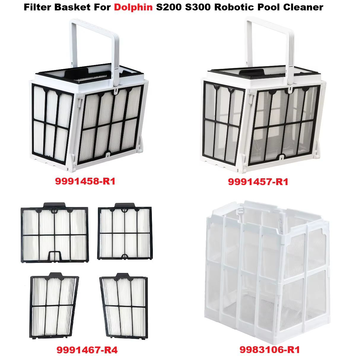Panier filtrant ultra-fin/fin pour robot nettoyeur de piscine Dolphin S200 S300 Active 20