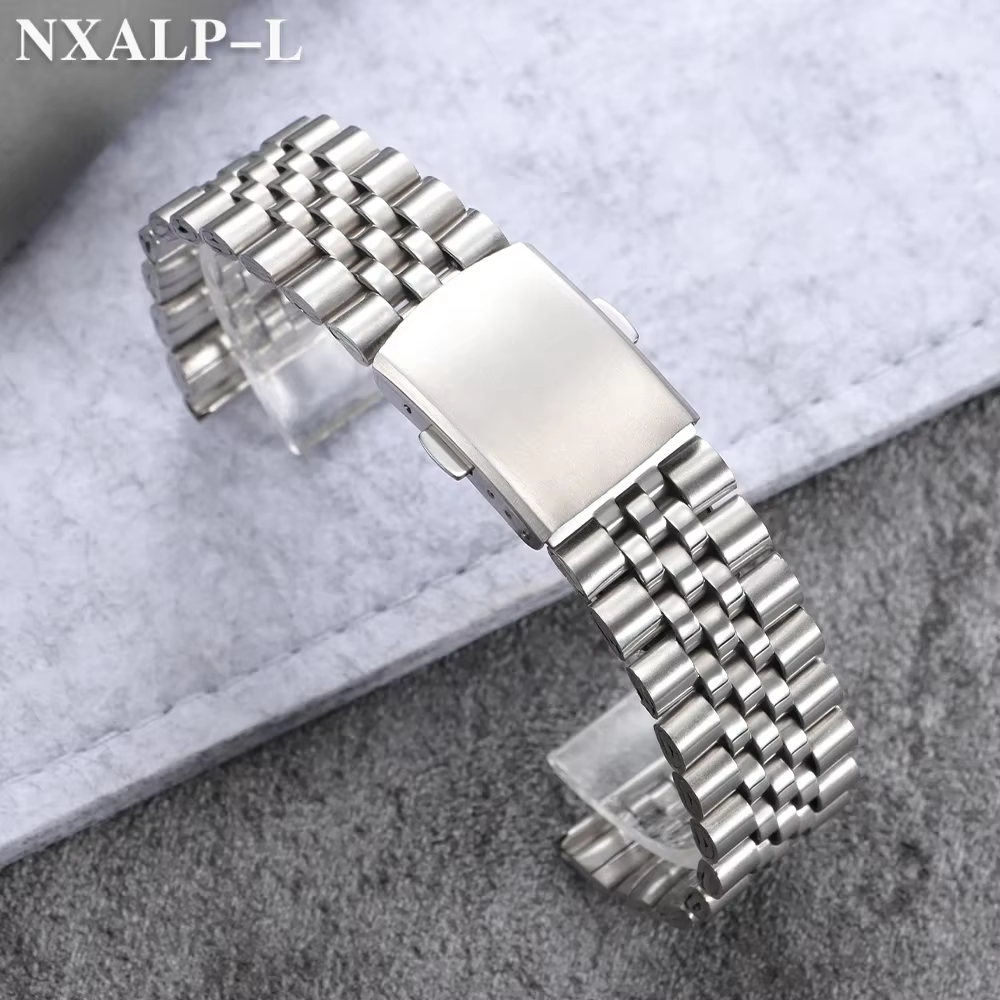 Bracelet en métal pour hommes, 18mm 20mm 22mm, en acier inoxydable, pour Seiko, Bracelet de plongée pour jubilé, Bracelet universel Omega