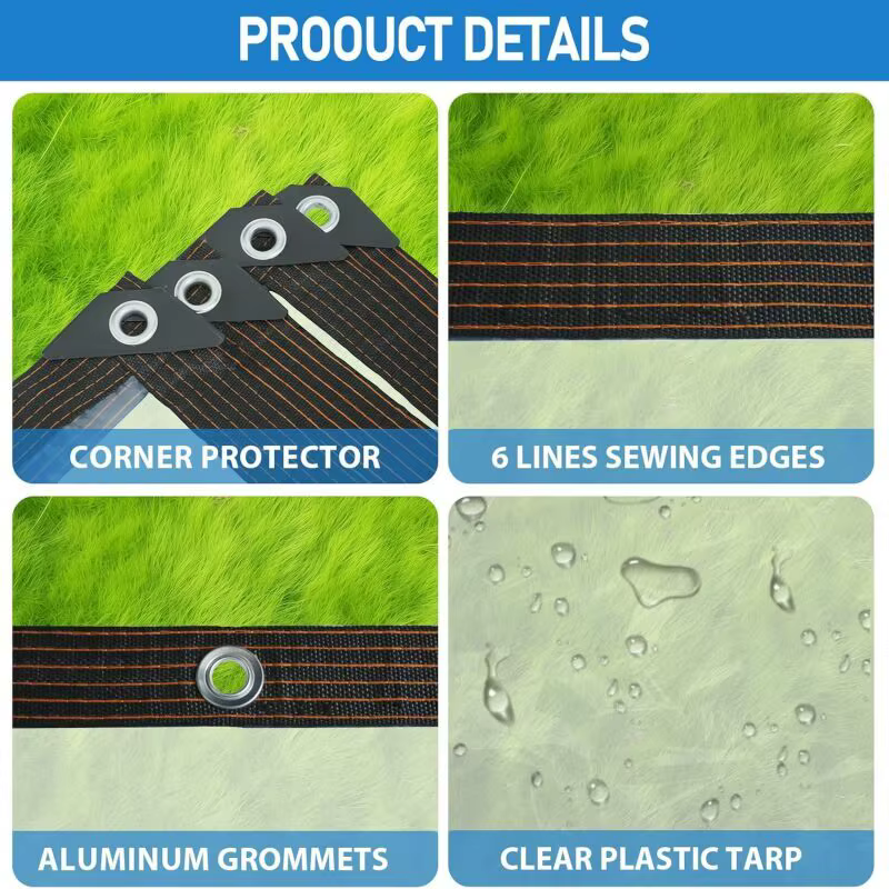 Bâche transparente imperméable avec œillets
