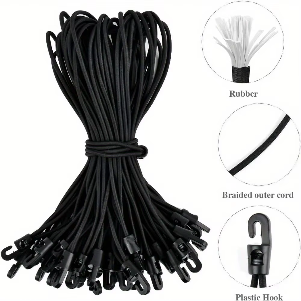 Lot de 5 crochets élastiques – Tendeur de bâche en caoutchouc antidérapant