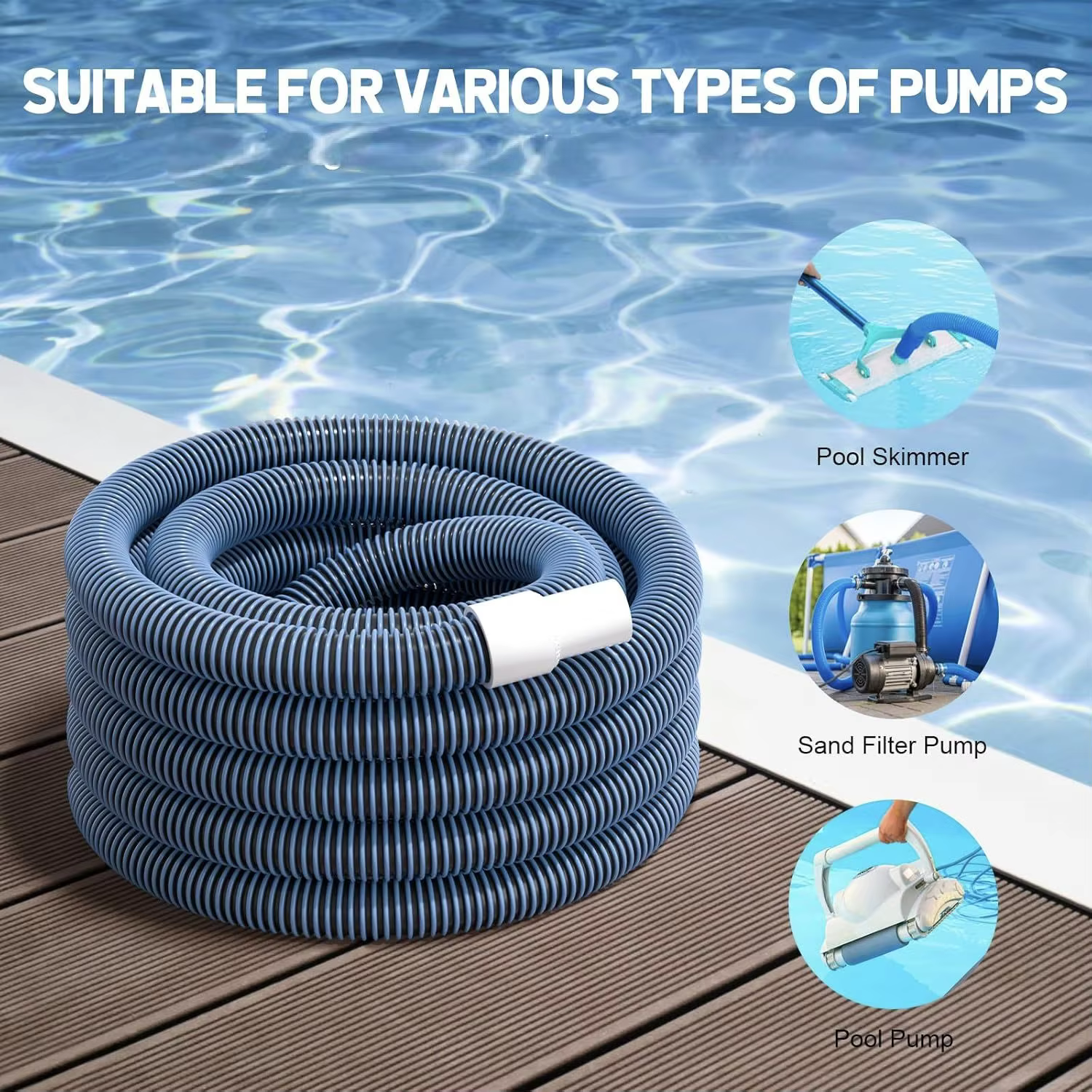 Tuyau d'aspirateur universel amélioré en EVA pour piscine