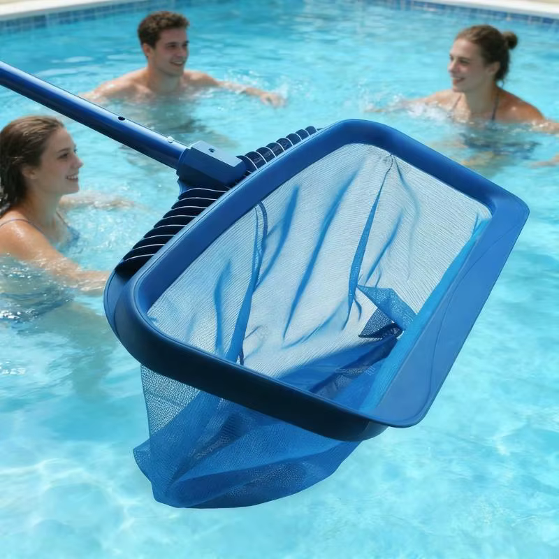 Filet d'écumage piscine avec tige en aluminium 1.1m
