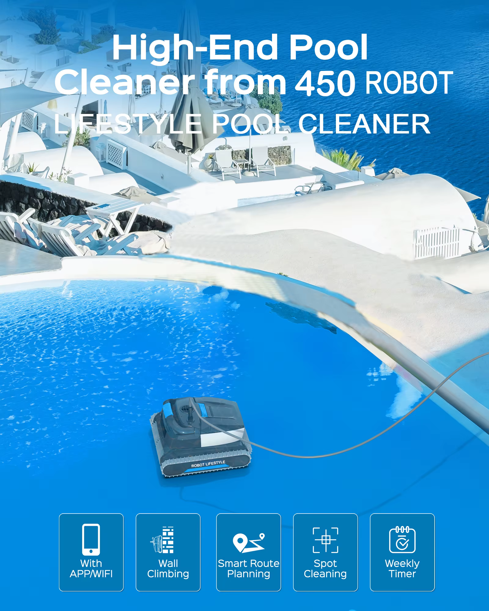 Robot nettoyeur de piscine électrique WY450