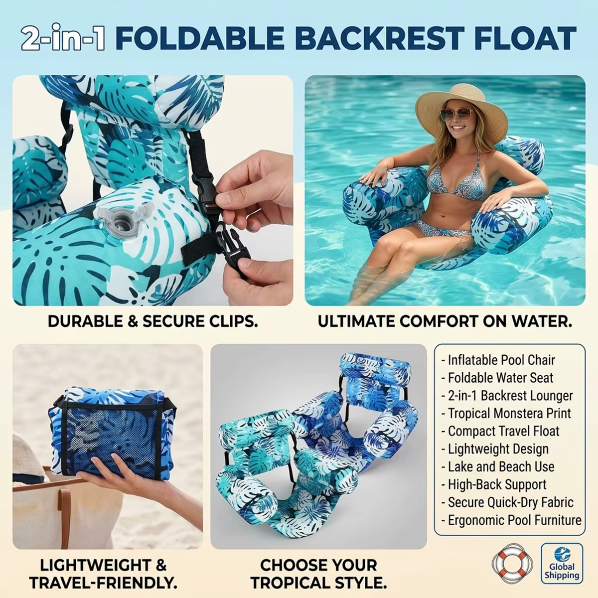 Siège flottant gonflable