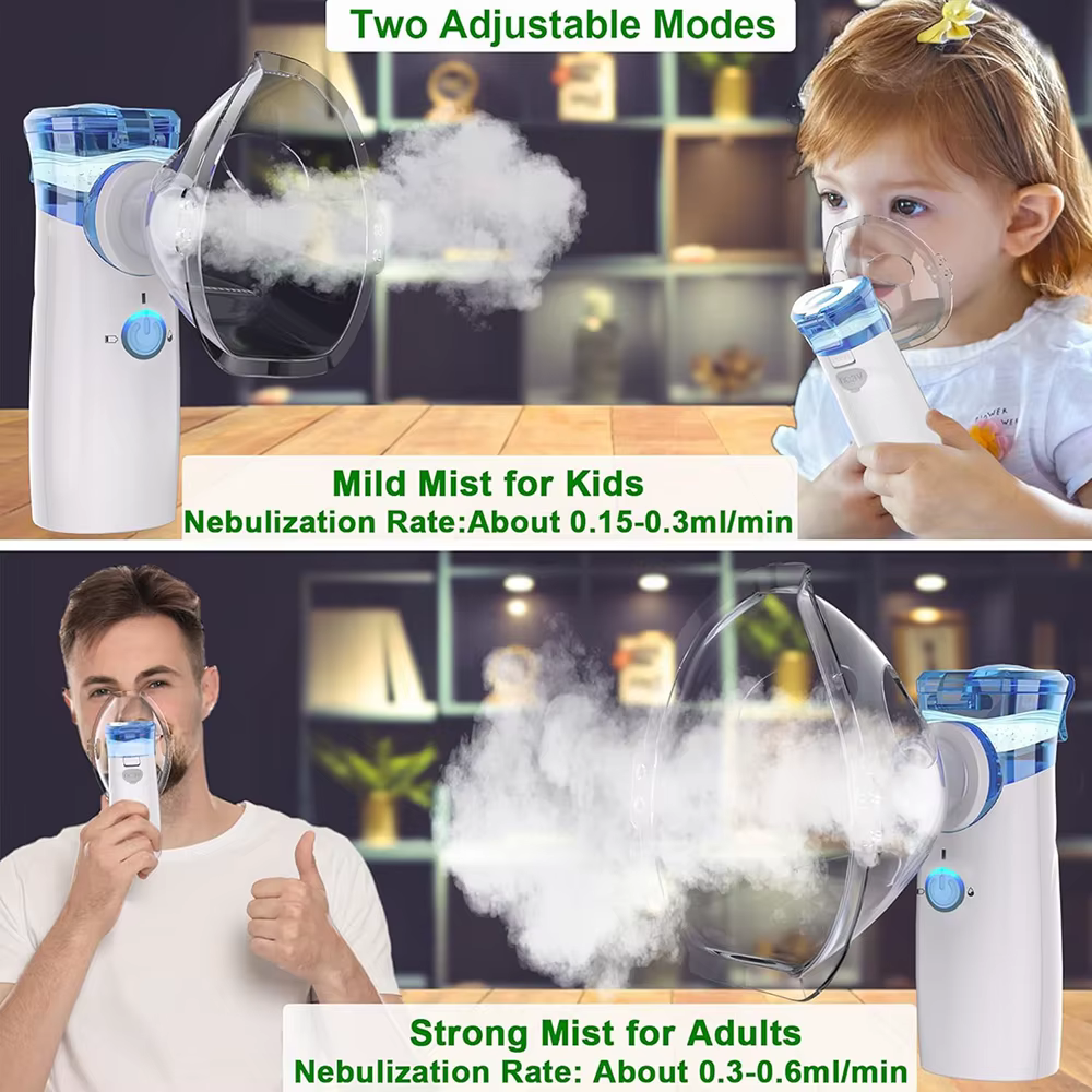 Nébuliseur d'asthme pour adultes et enfants, problèmes respiratoires rechargeables, soulagement rapide à la maison, nébuliseur Portable