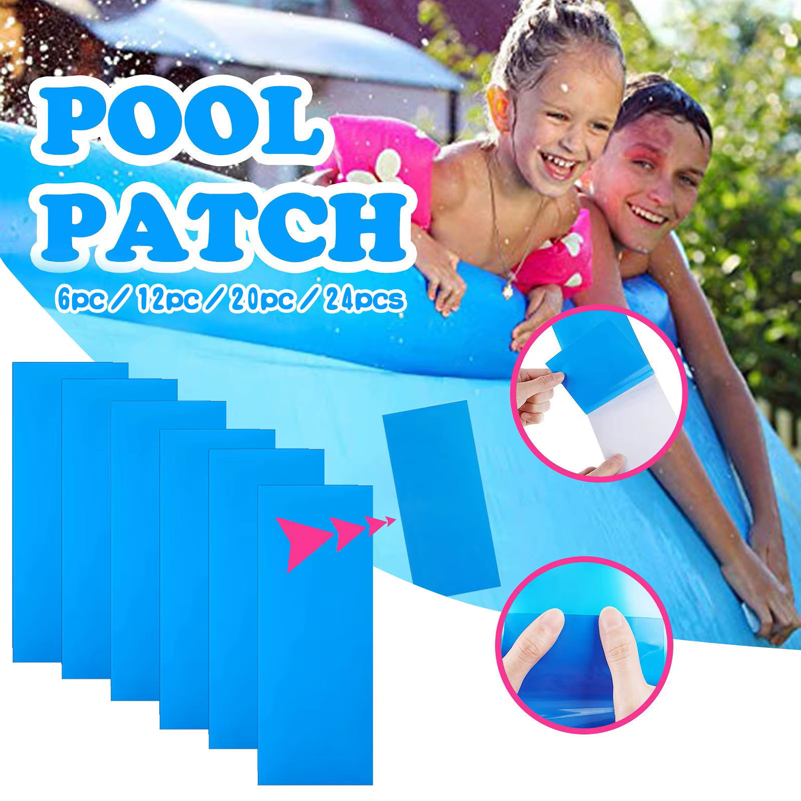 Patch de réparation de piscine en PVC