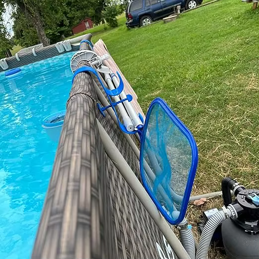 Support de filet d'écumoire de feuilles de piscine au bord