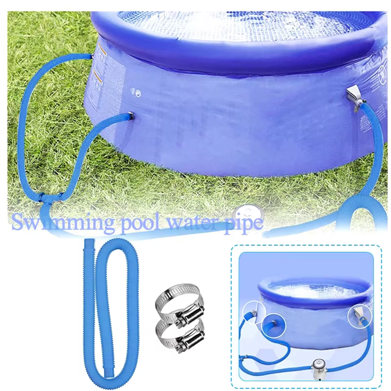 Tuyau de rechange bleu et blanc pour pompe de piscine hors sol