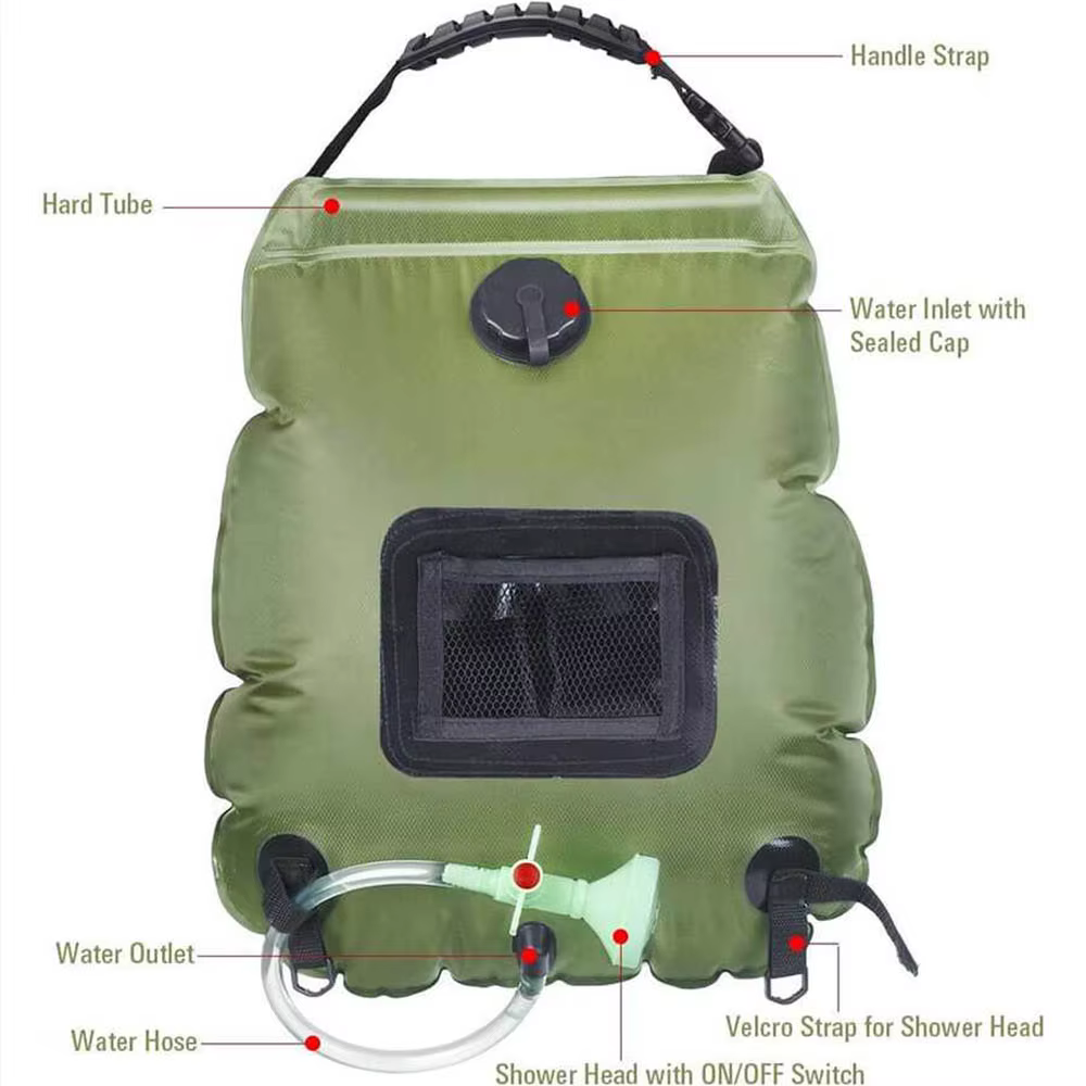 Sac de douche solaire 20L chauffage