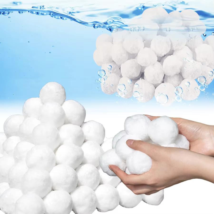 Boules de filtration blanches en fibres de 500g
