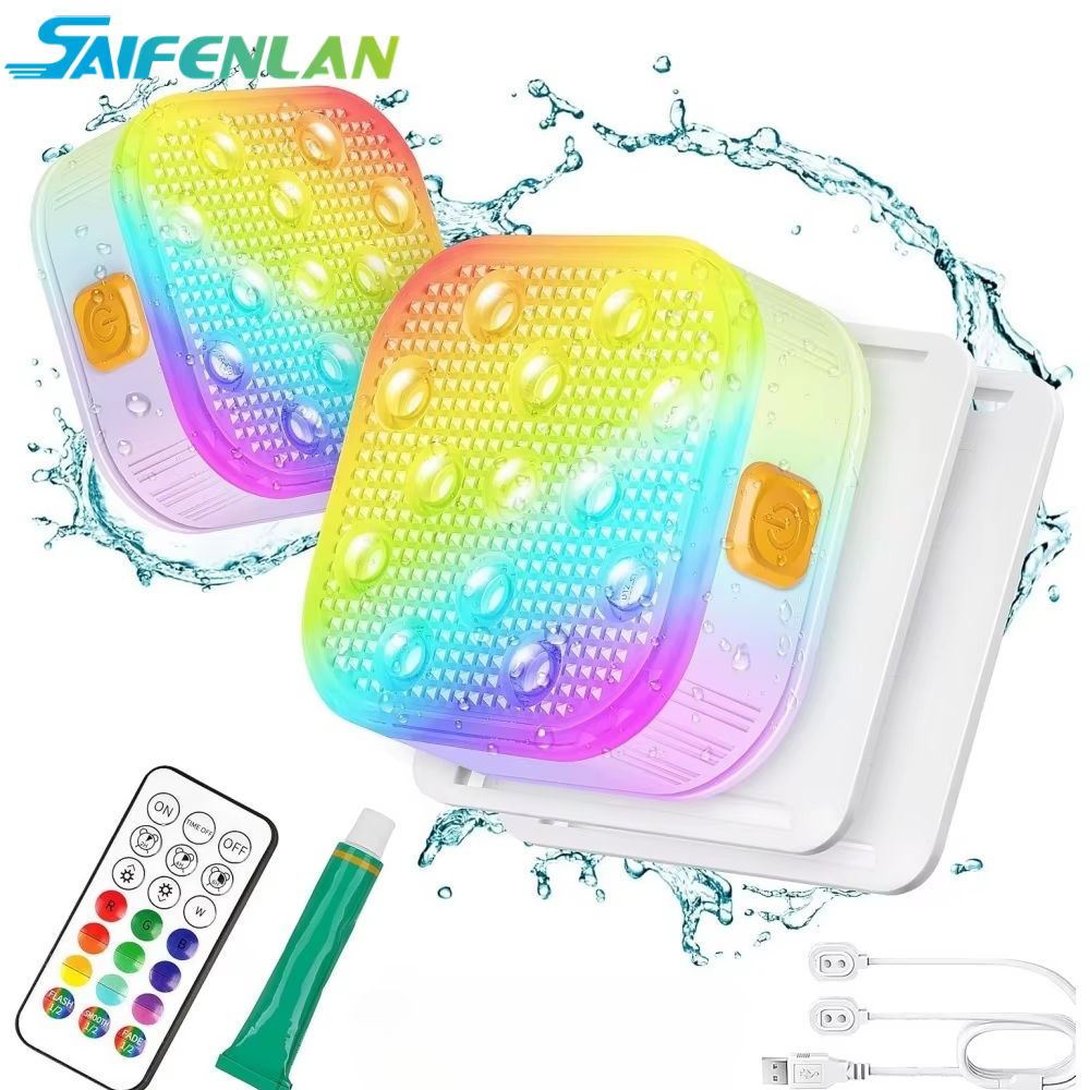 Lumières de piscine submersibles rechargeables avec télécommande