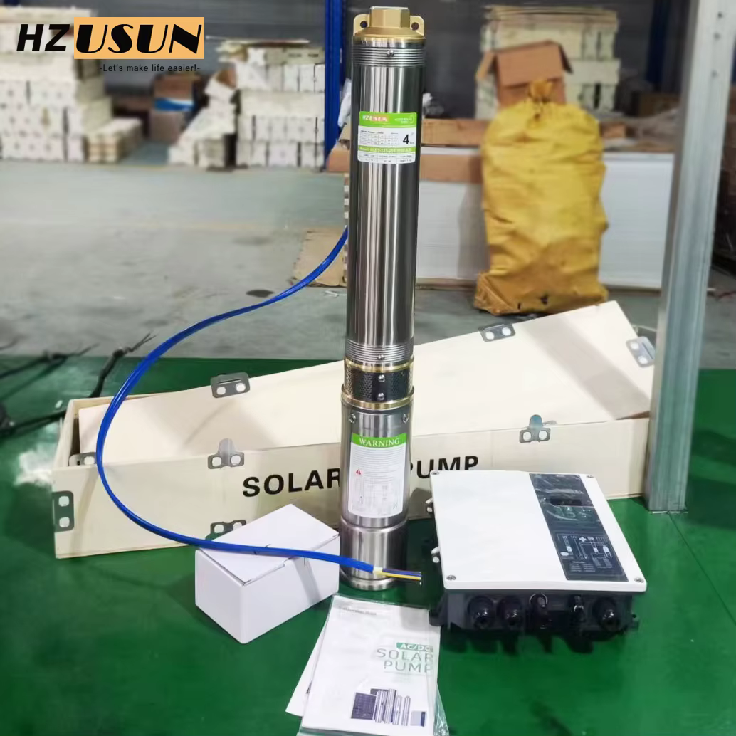 Pompe à eau haute pression à énergie solaire hybride 4 '3HP DC AC
