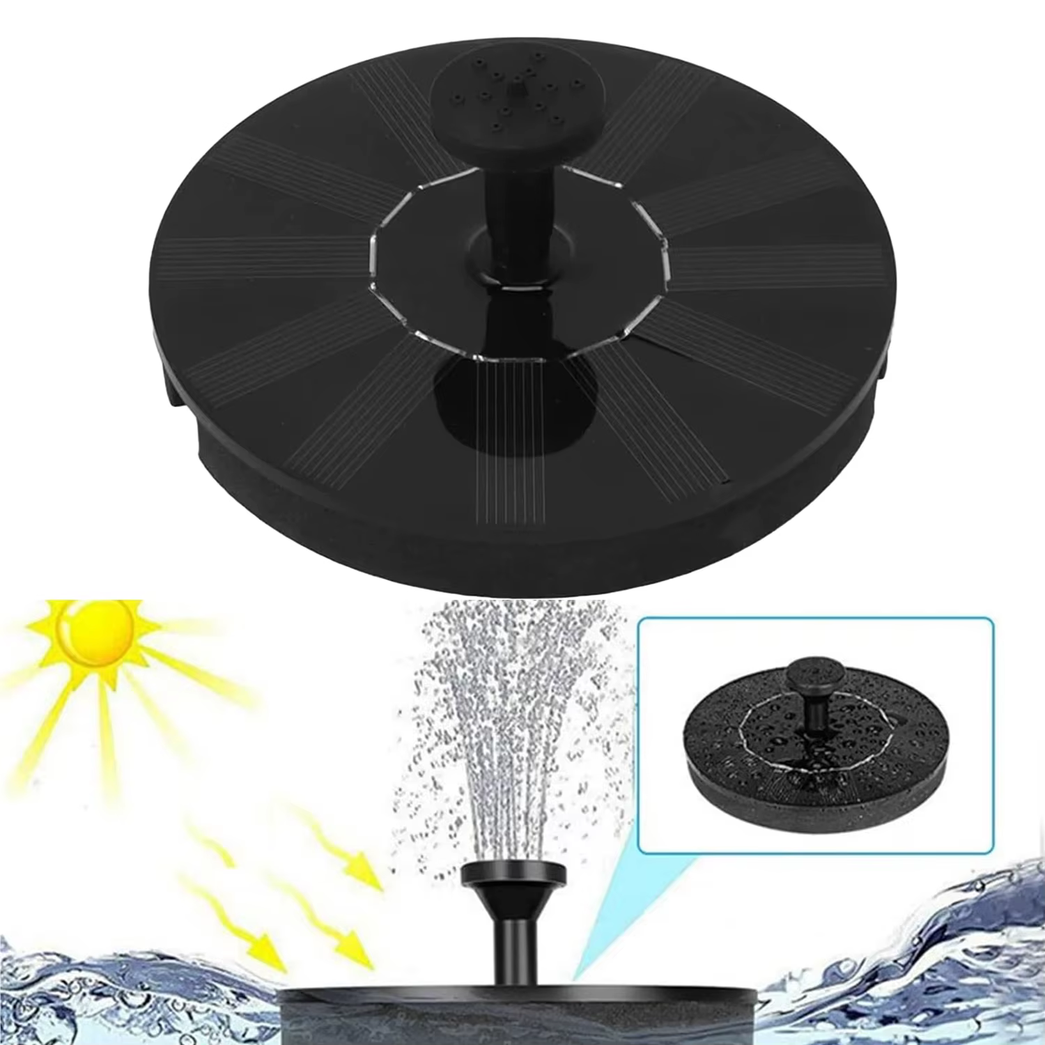 Fontaine solaire pour piscine extérieure