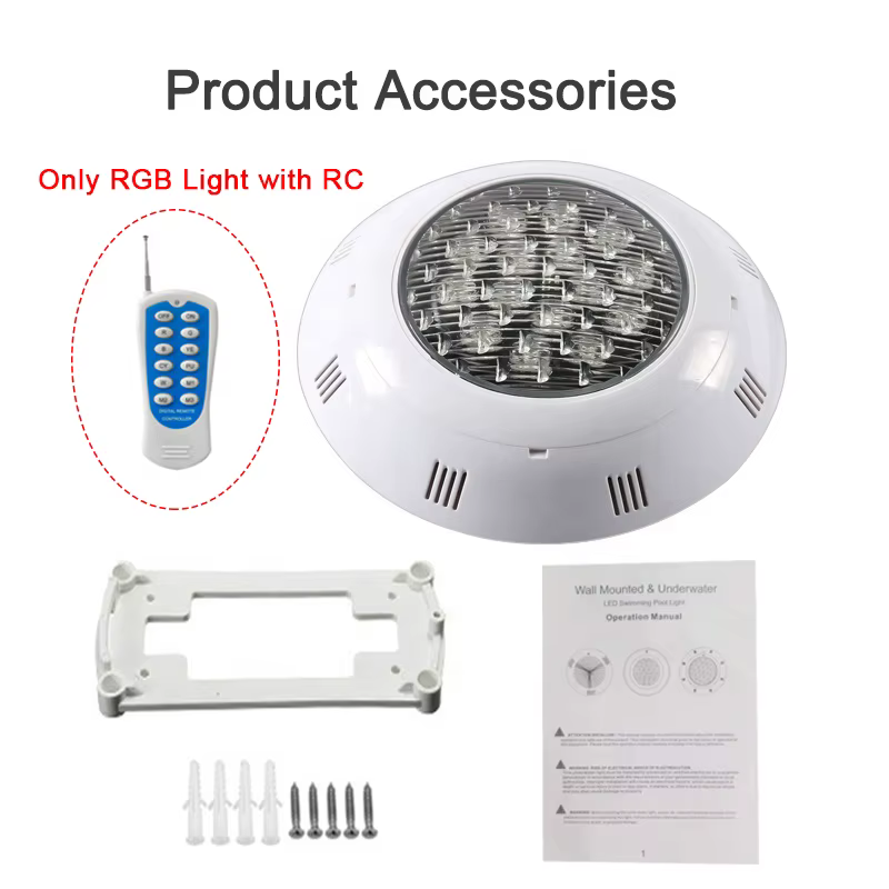 Lumière de piscine 18/24/36/45W avec télécommande RGB multicolore LED extérieure sous-marine AC12V IP68 lampe étanche