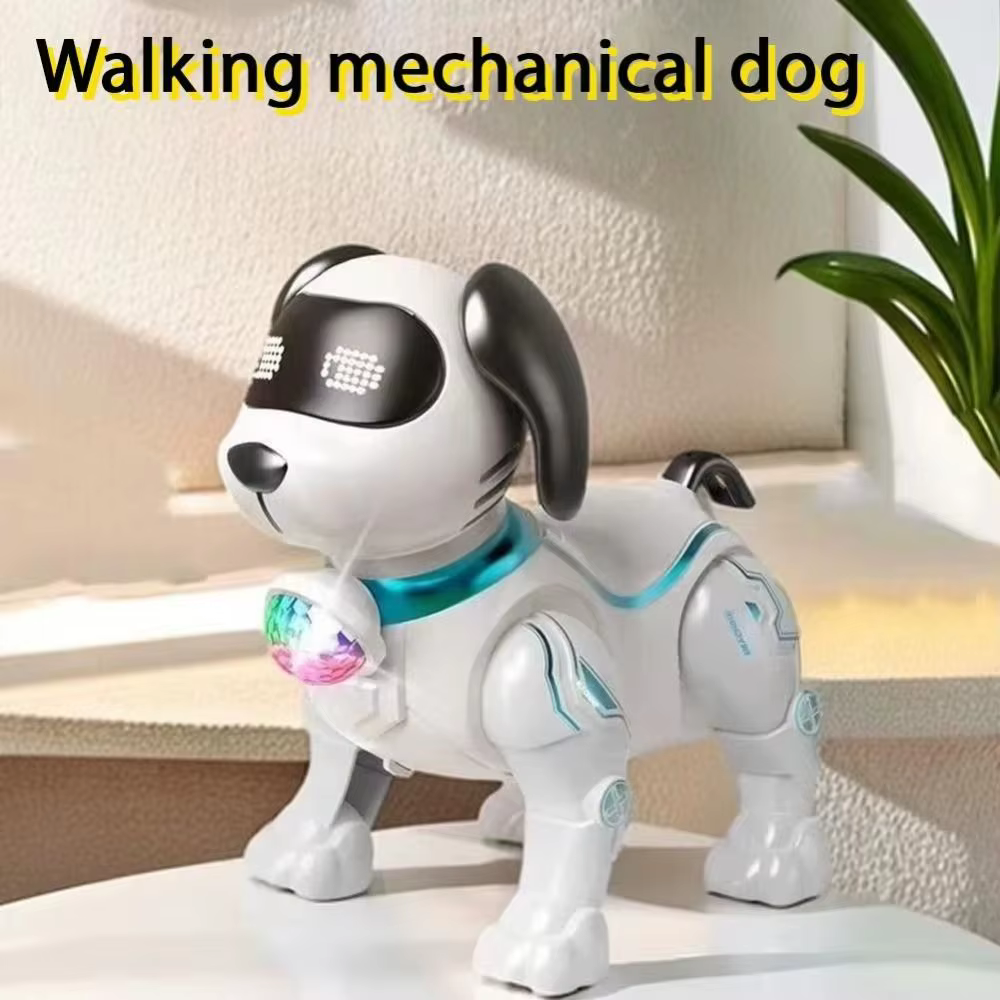 Chien robot électronique en plastique avec lumière, programmable, intelligent, interactif, qui marche, danse et fait des cascades