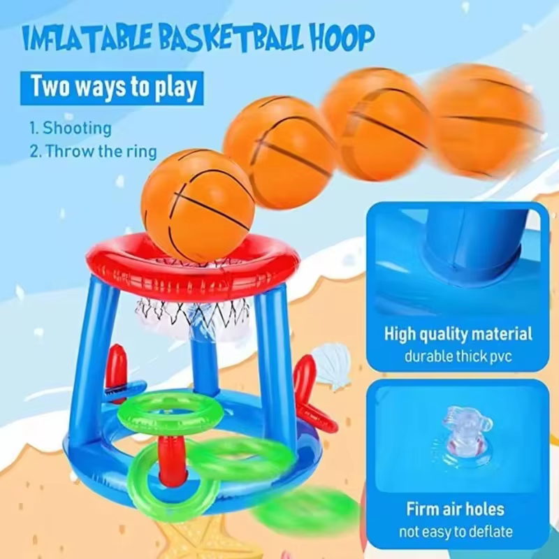 Jeu de lancer de cerceaux de basket-ball gonflables