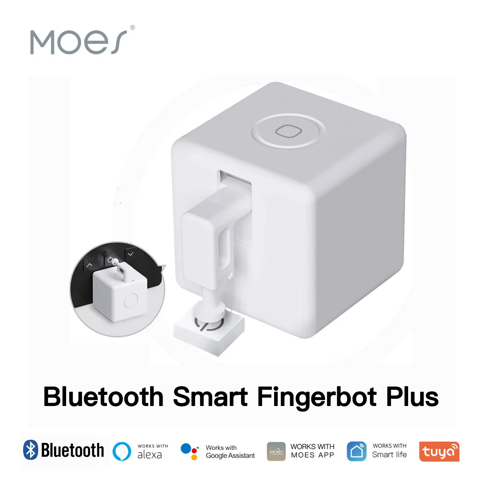 MOES Tuya Fingerbot, bouton-poussoir intelligent, nouveau robot doigt Bluetooth, application Smart Life, commutation automatique, commande vocale Alexa Google Home