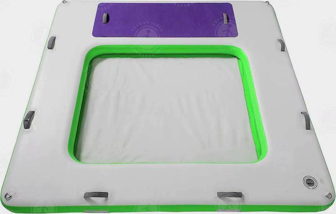 Deck Lounge Plate-forme de natation flottante 3 en 1