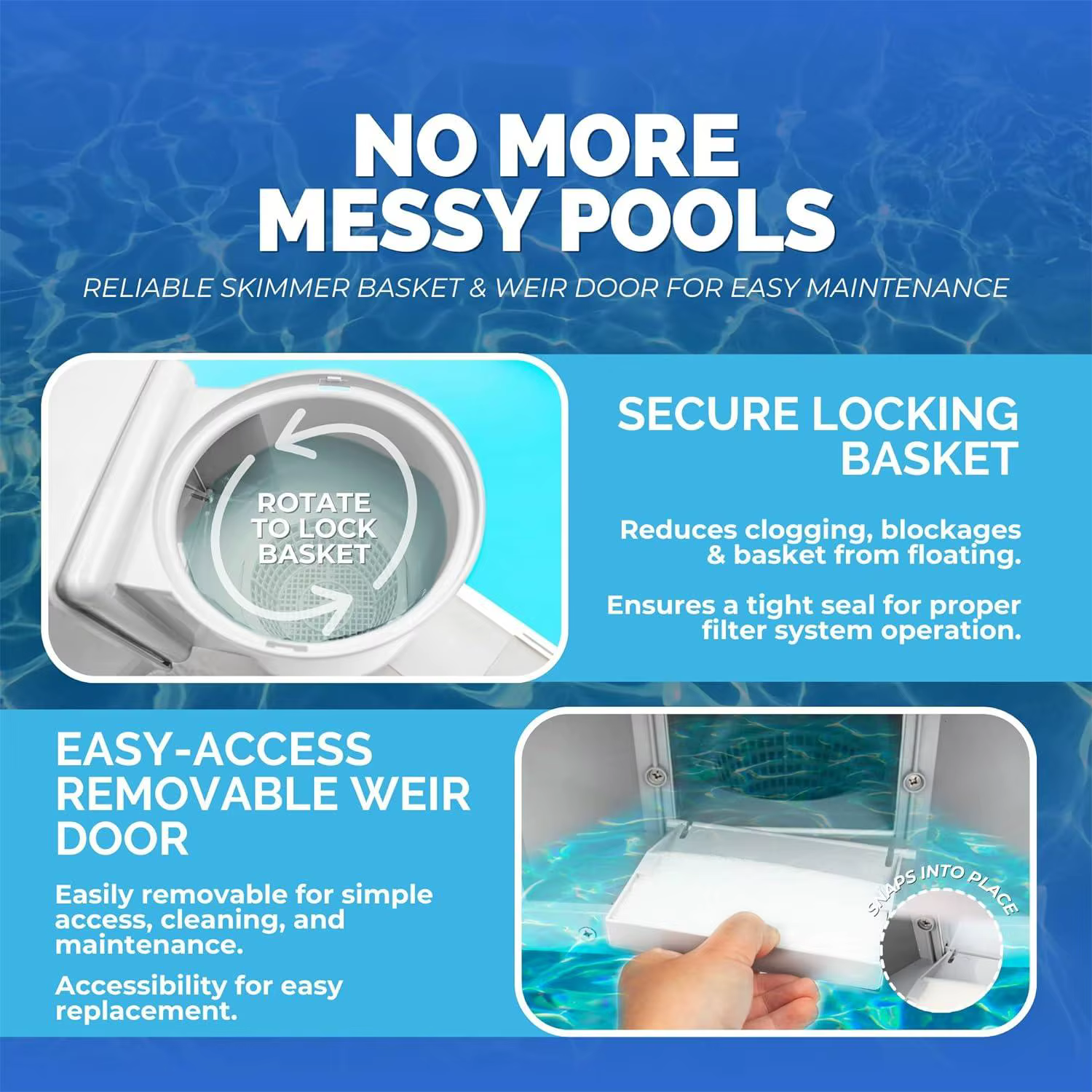 Écumoire pour piscines hors sol avec accessoires