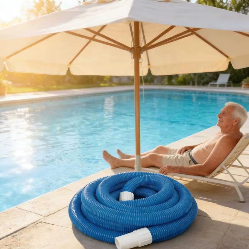 Tuyau piscine 29.5 pieds avec accessoires rotatifs pour nettoyage complet