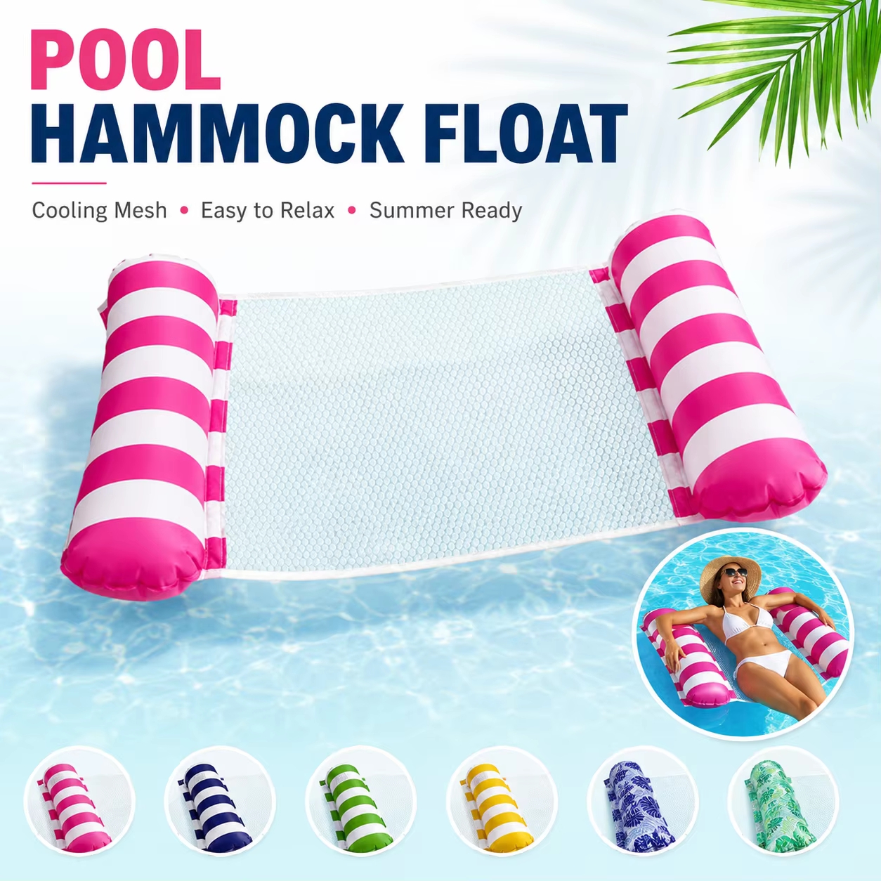 Hamac flottant pour adultes avec filet rafraîchissant