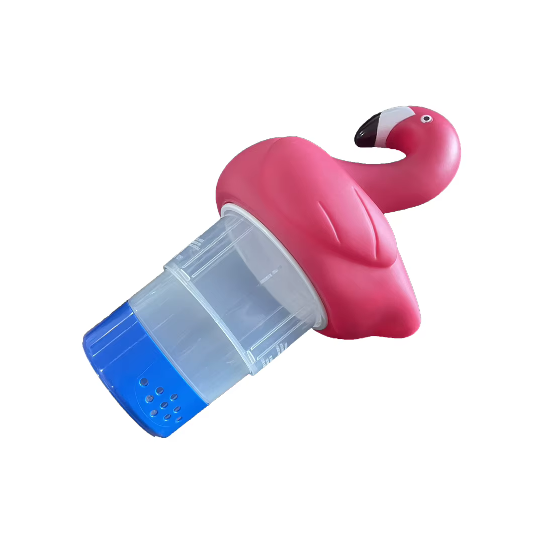 Distributeur de chlore flottant en forme de flamant rose pour piscine