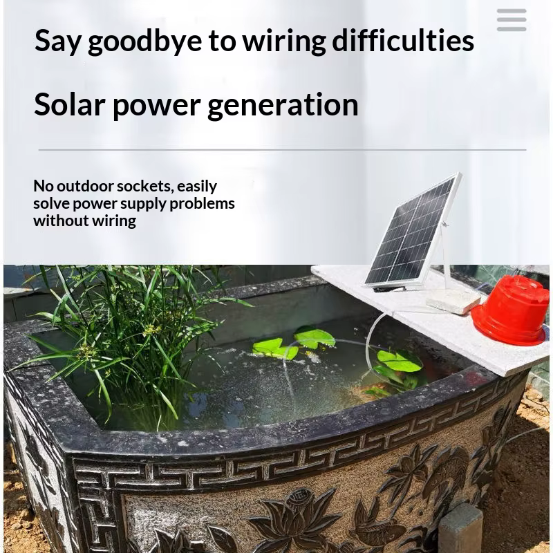 Pompe à oxygène solaire pour bassins de poissons extérieurs