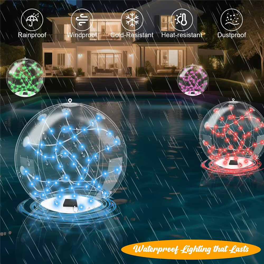 Lampes flottantes solaires pour piscine de 34 cm