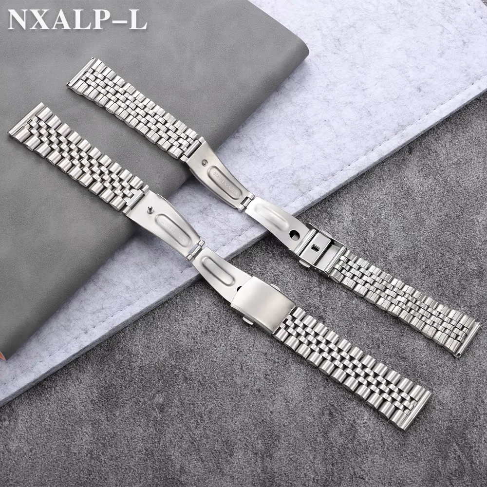 Bracelet en métal pour hommes, 18mm 20mm 22mm, en acier inoxydable, pour Seiko, Bracelet de plongée pour jubilé, Bracelet universel Omega