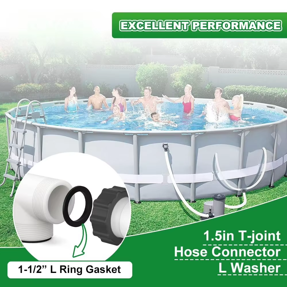 Lot de 5 joints plats en forme de L pour raccords en T de piscine de 1
