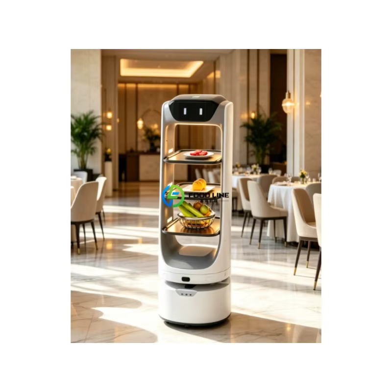 Robot de livraison de nourriture intelligent avec navigation automatique anti-obstacles, robot serveur pour la restauration, les hôtels et les cantines