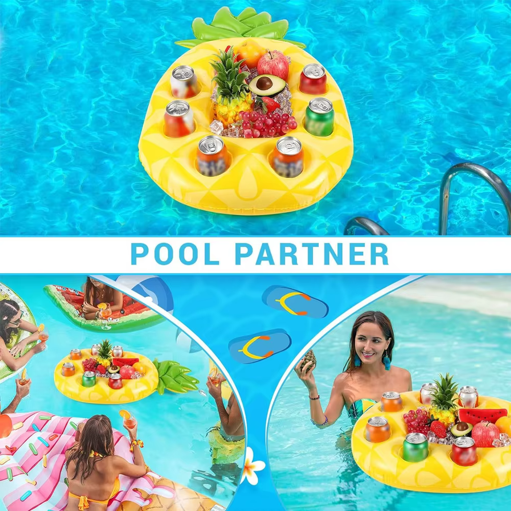 Porte-boissons flottant gonflable pour flotteur de piscine