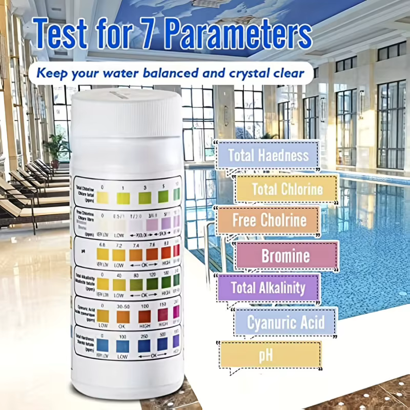 Kit de 50 bandelettes de test de qualité de l'eau de piscine