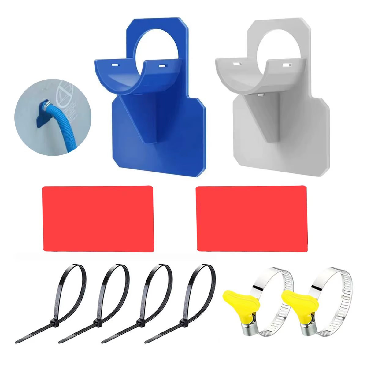 Support en Fiosphate pour Tuyau de Piscine avec Attaches et Clips