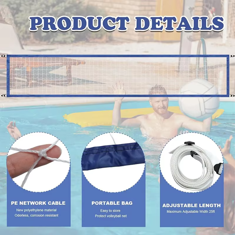 Filet de volley-ball portable pour piscine