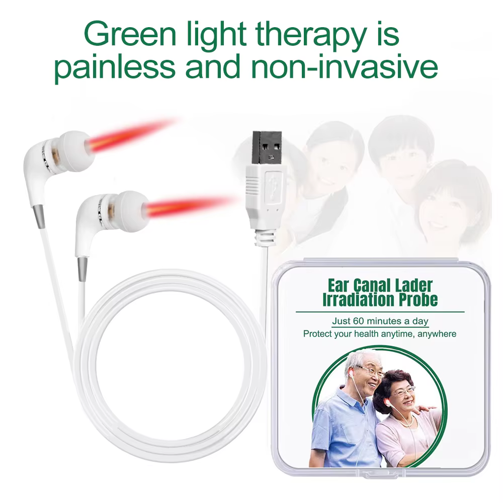 Thérapie laser auriculaire LLLT, irradiation laser, traitement physique du acouphènes, bouchons auriculaires, otite moyenne, surdité, rhinite nasale, sinusite