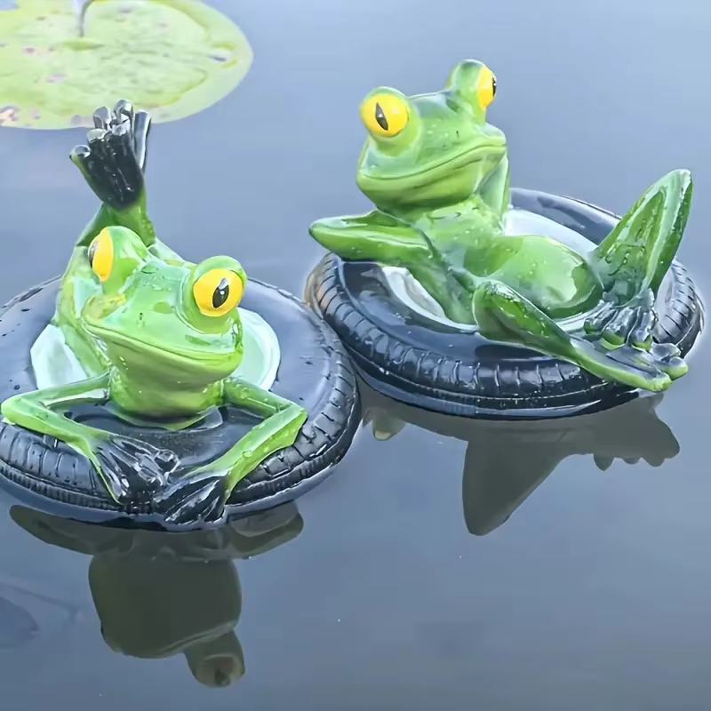 Statue de grenouille flottante d'extérieur pour bassin