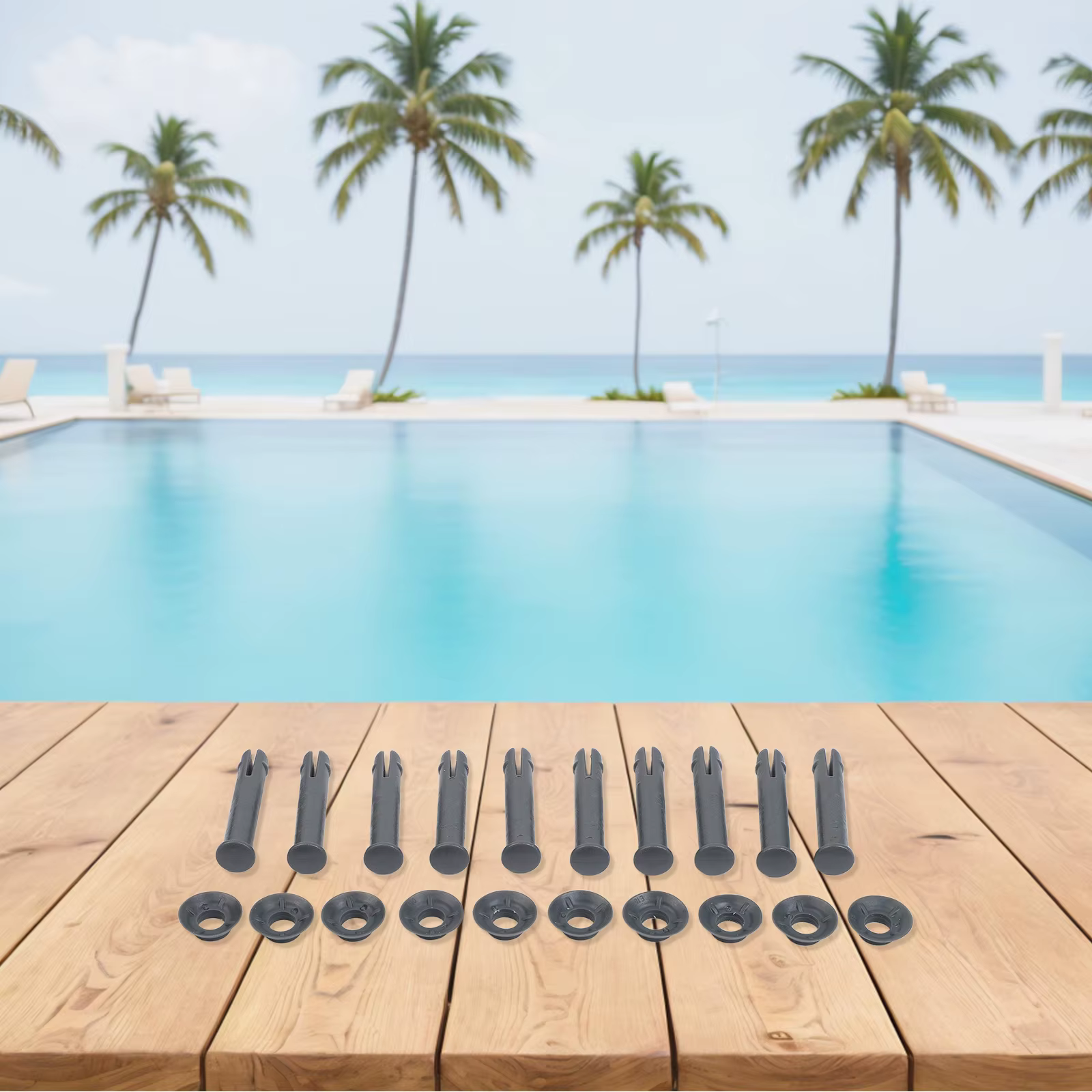 Jeu de broches et joints de remplacement de 60 mm de long pour piscines en acier ProforFor