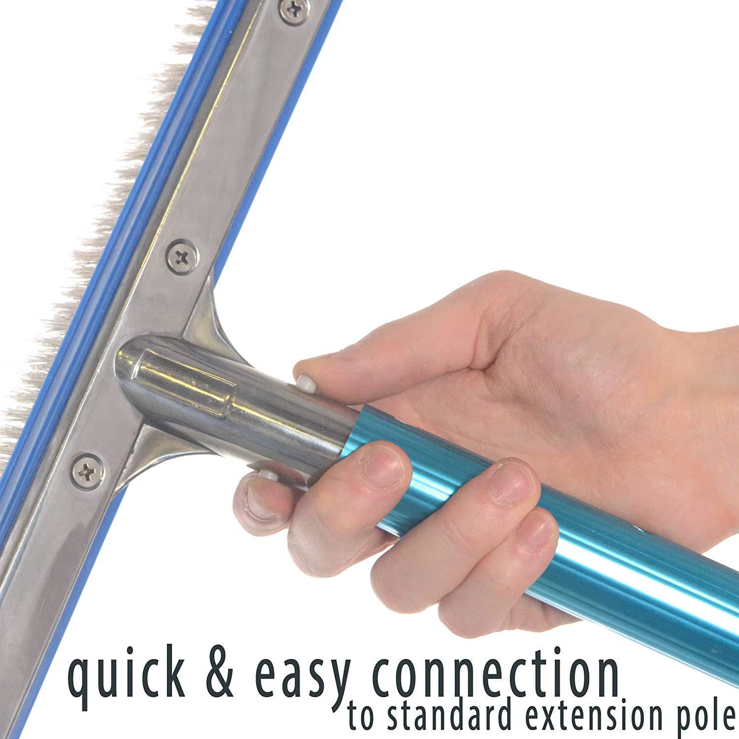 Brosse pour mur et sol de piscine en béton en acier inoxydable de 18 pouces