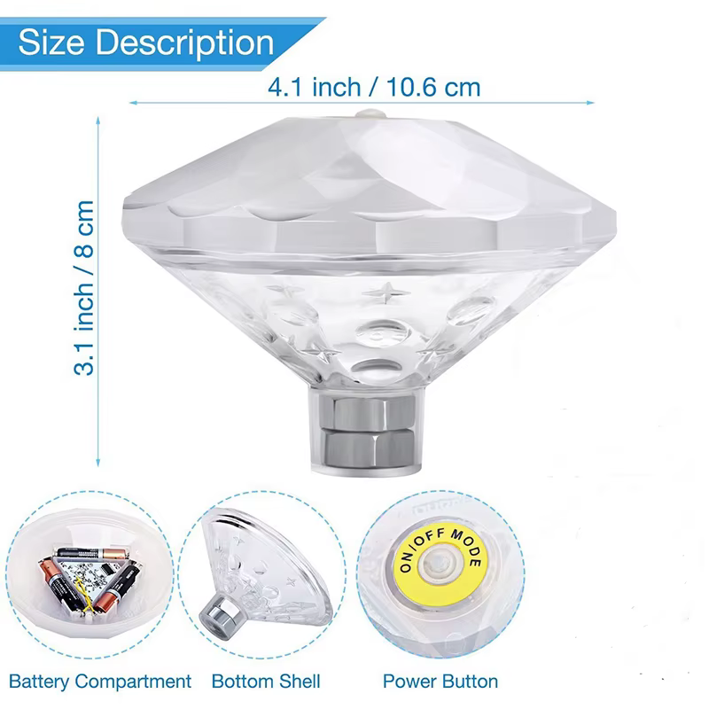 Lampe LED Flottante Colorée en Forme de Diamant