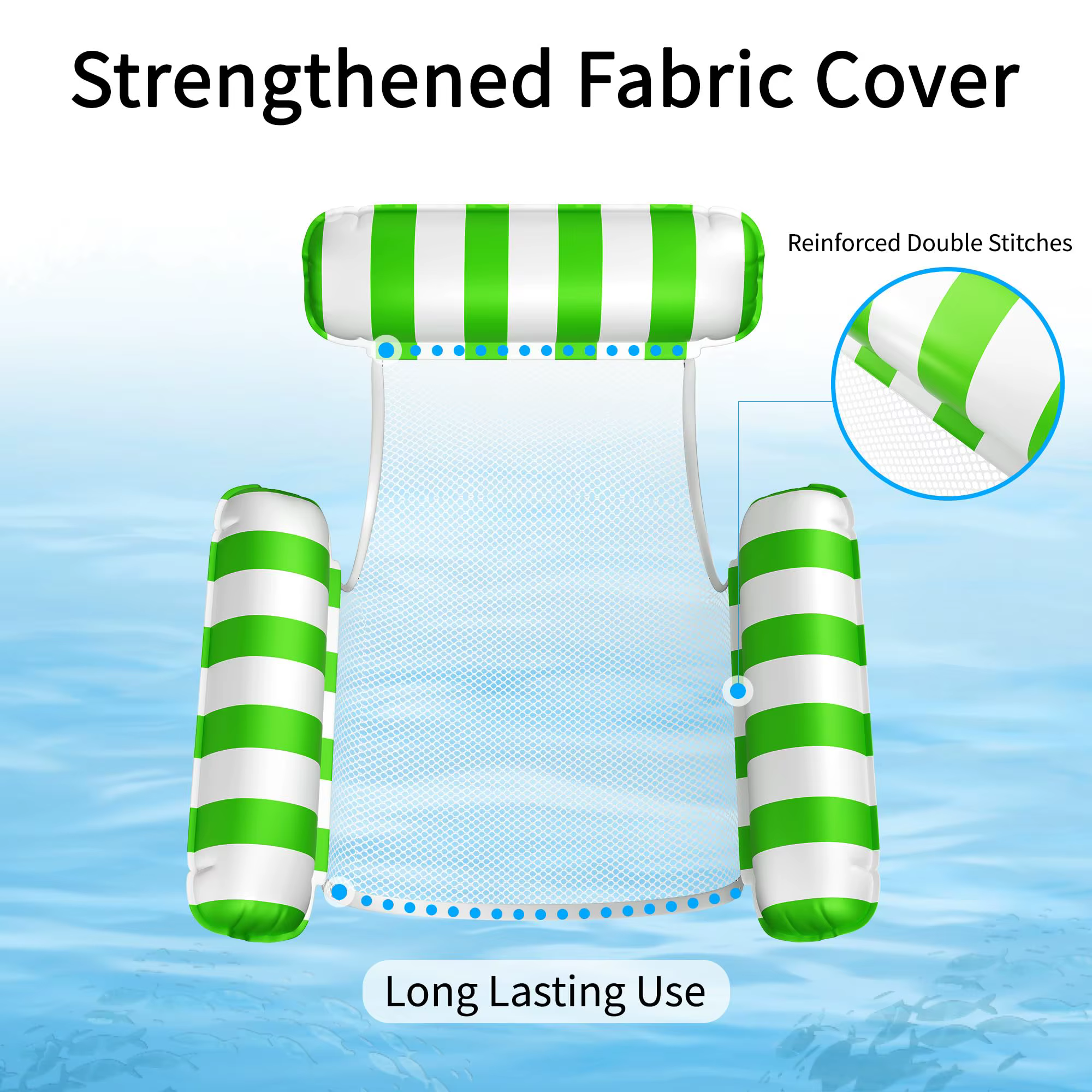 Chaise longue gonflable portable pour l'été
